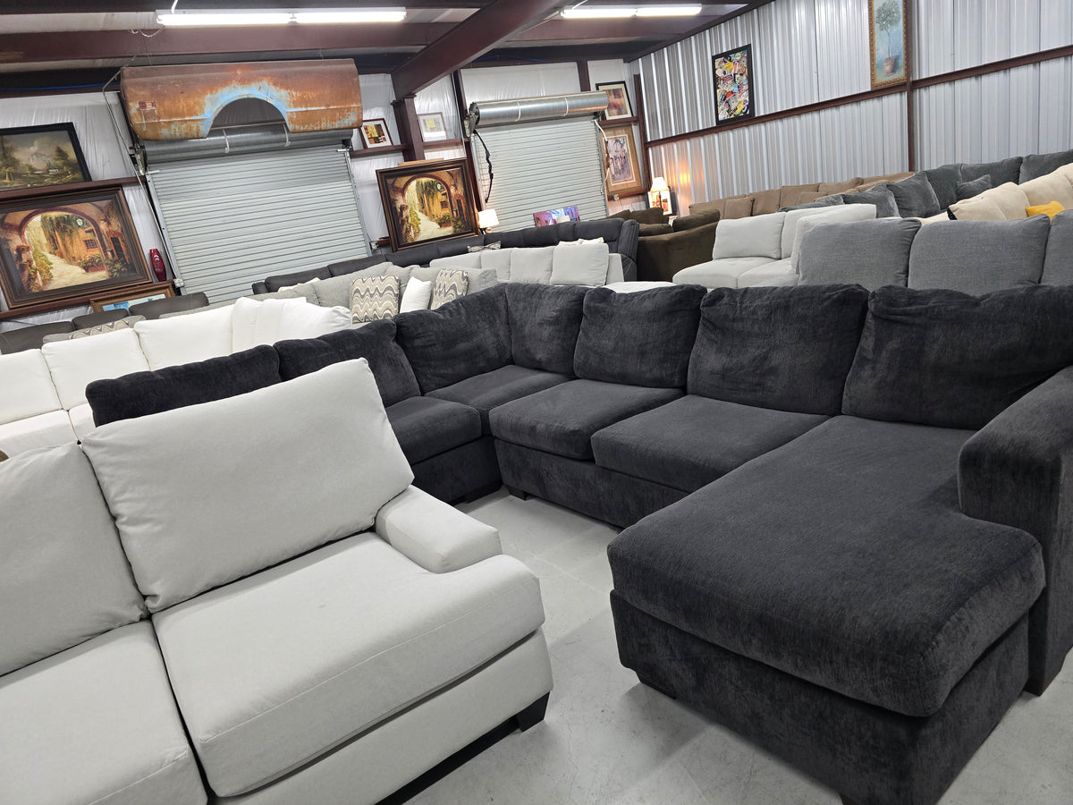 Ashley Furniture Dark Gray U-Shaped Sectional with Reversible Chaise - D122