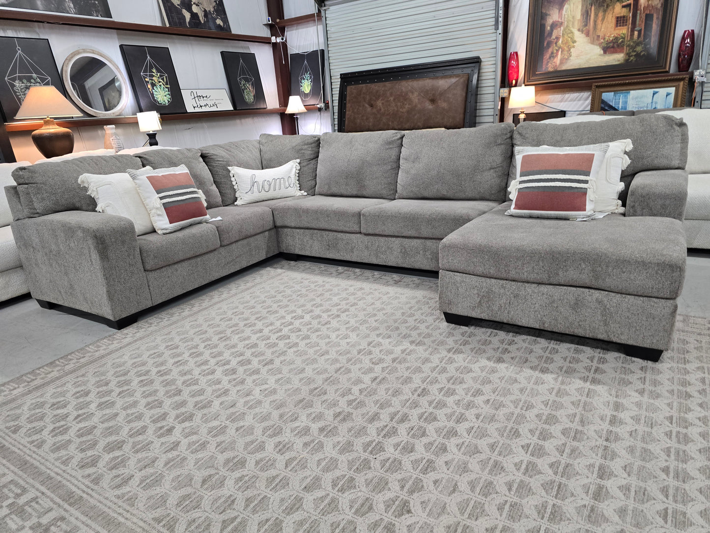 U-SHAPED GRAY SECTIONAL COUCH WITH ๐ FAST SAME DAY DELIVERY! ๐