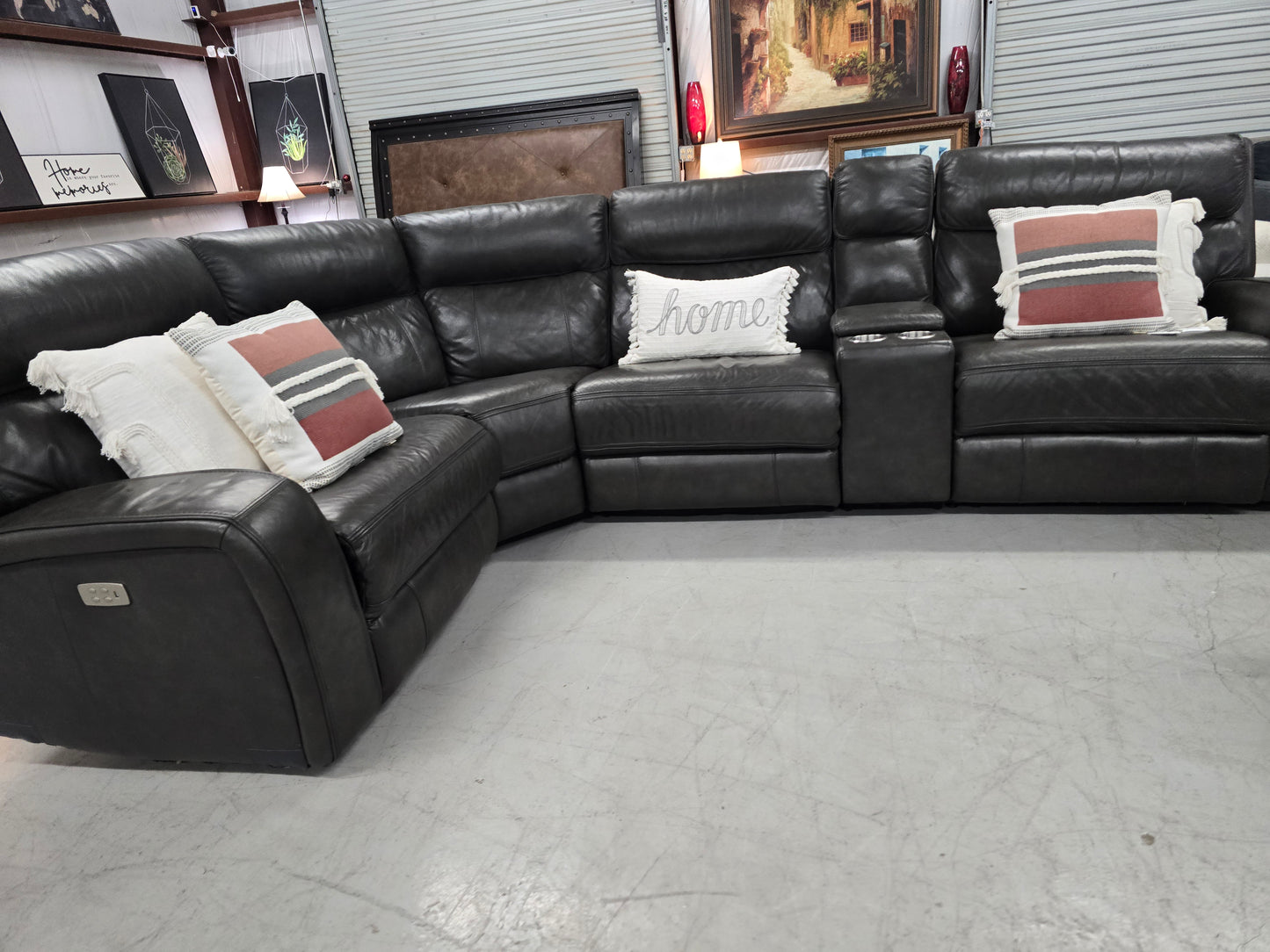 Power Reclining Leather Sectional Couch 🚛 FAST SAME DAY DELIVERY! 🚚