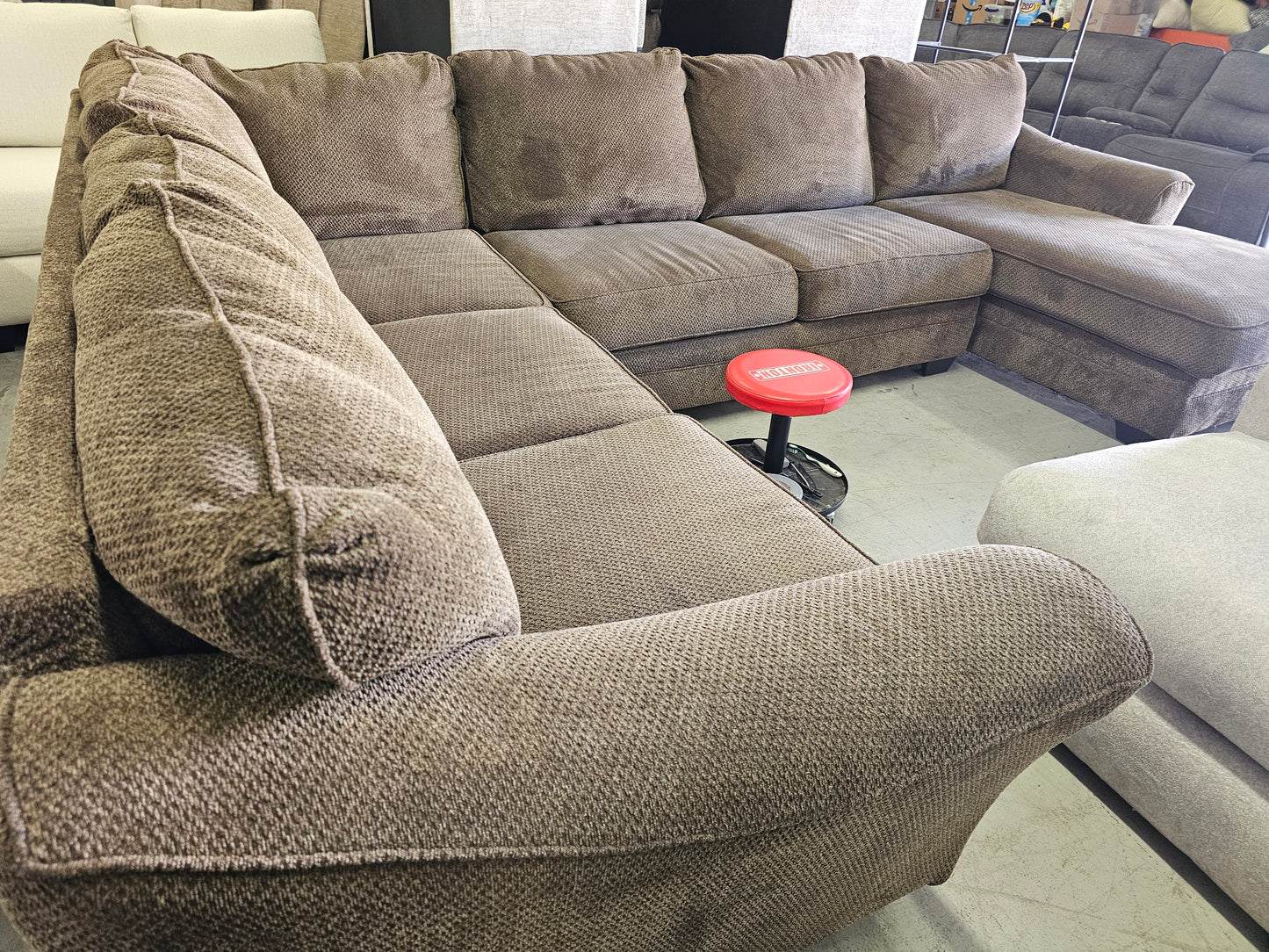 Brown U-shaped Sectional Couch