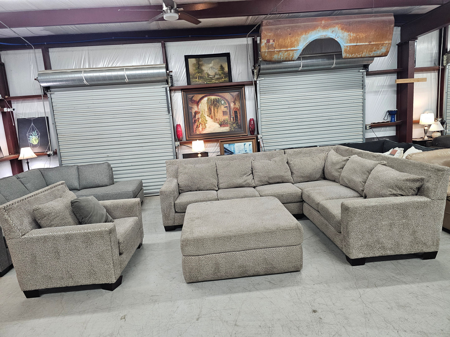 Massive Oversized Sectional Couch with Ottoman & Chair – Living Spaces - D26