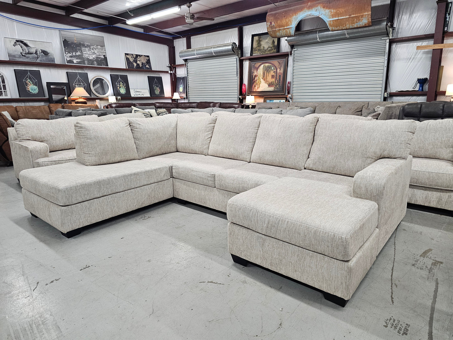 Beautiful Beige U-Shaped Sectional Couch – Ashley Furniture - D29