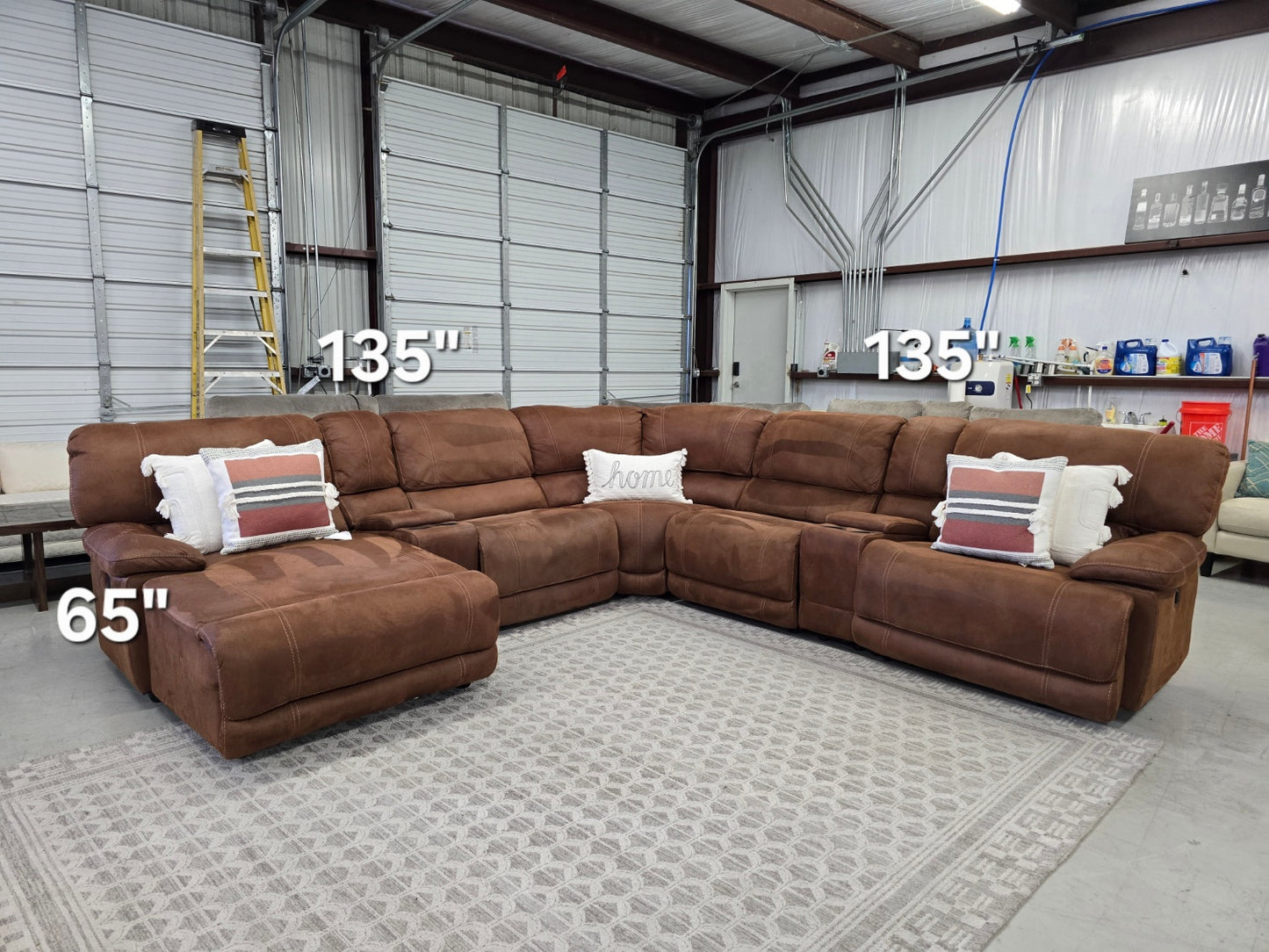 Reclining Brown Sectional Couch With Chase Lounge π CAN DELIVER TODAY π