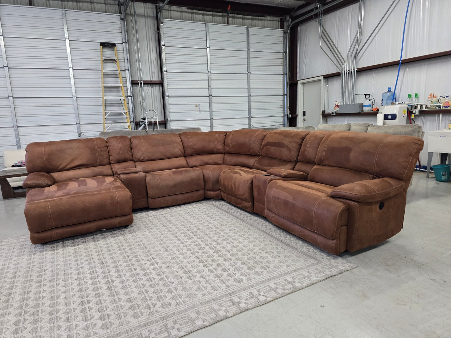 Reclining Brown Sectional Couch With Chase Lounge π CAN DELIVER TODAY π
