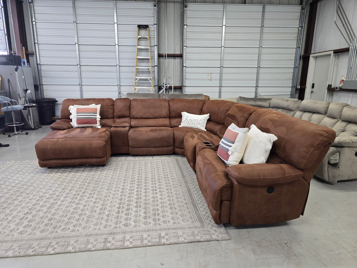 Reclining Brown Sectional Couch With Chase Lounge π CAN DELIVER TODAY π