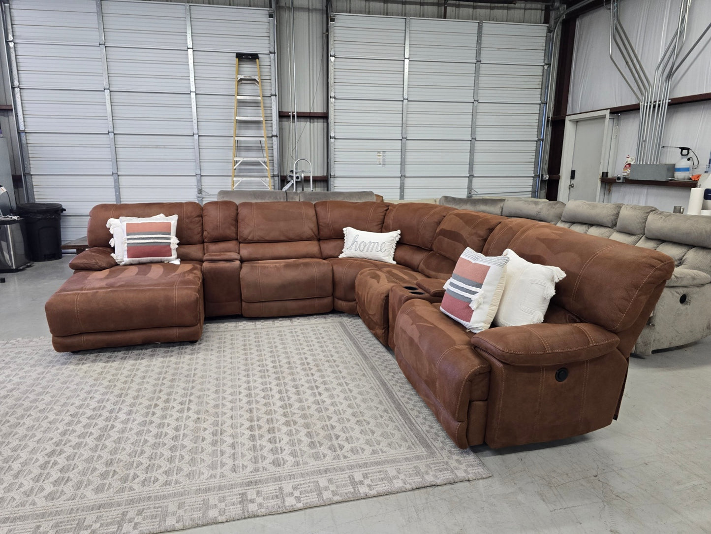 Reclining Brown Sectional Couch With Chase Lounge π CAN DELIVER TODAY π