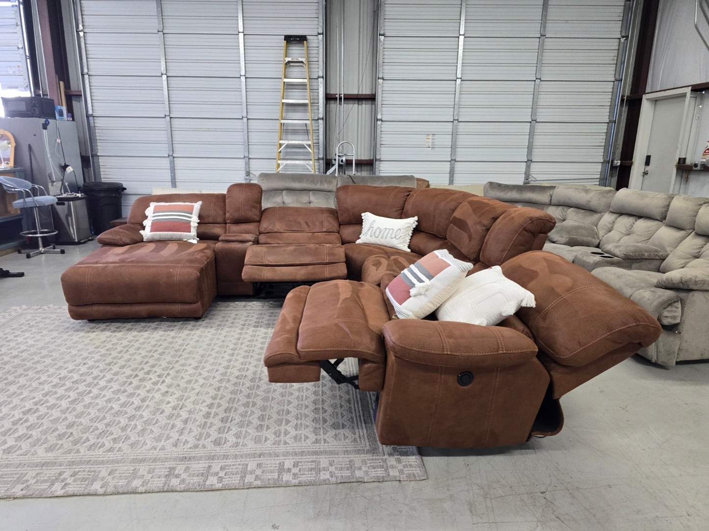 Reclining Brown Sectional Couch With Chase Lounge π CAN DELIVER TODAY π
