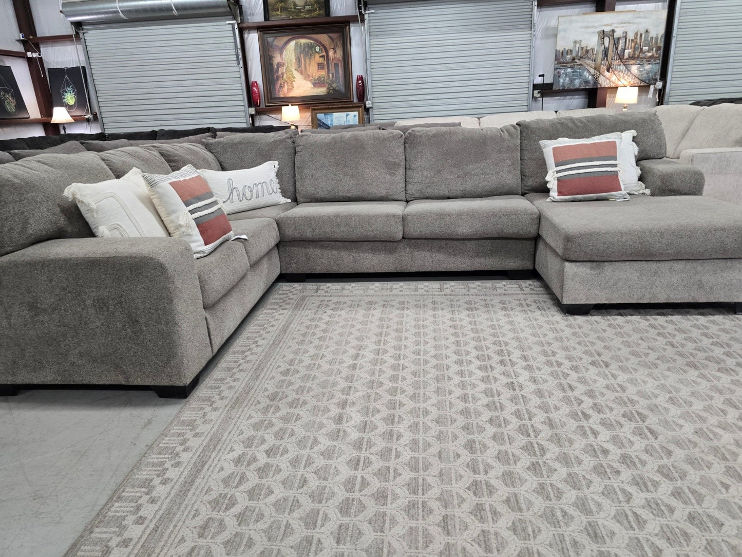 Light Gray U-Shaped Sectional Couch with π FAST SAME DAY DELIVERY! π