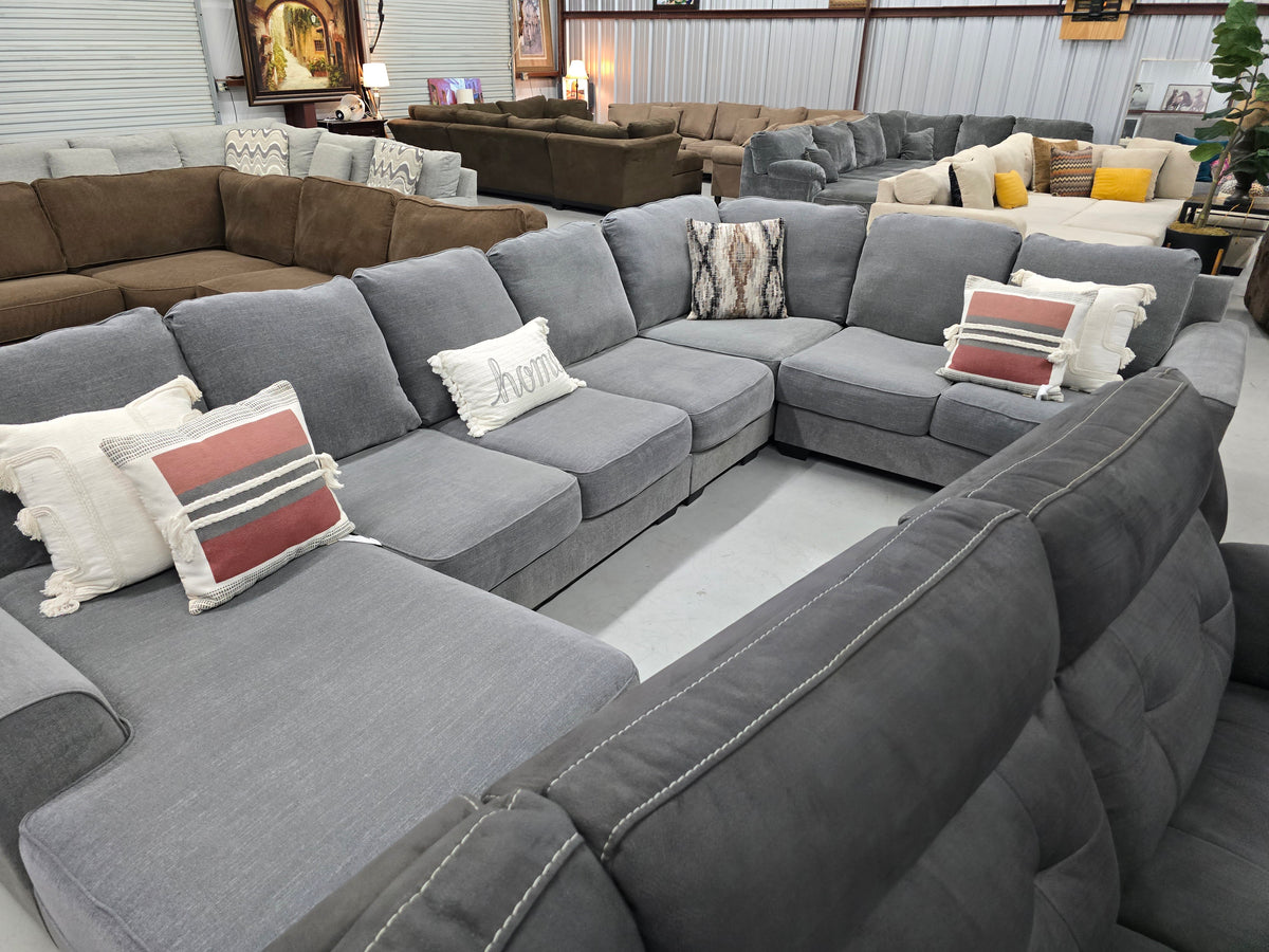 Oversized Ashley Furniture Sectional with Chaise Lounge - D118