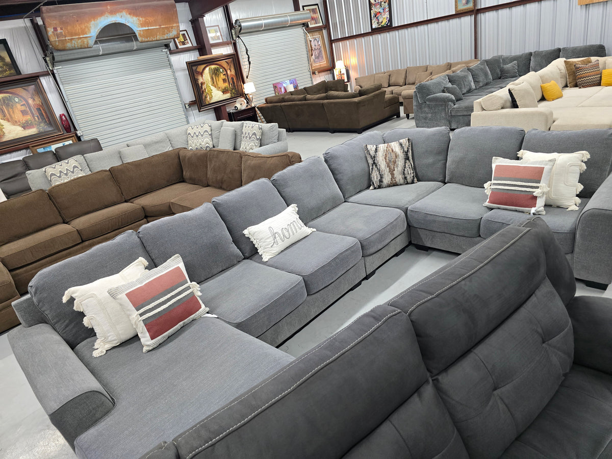 Oversized Ashley Furniture Sectional with Chaise Lounge - D118