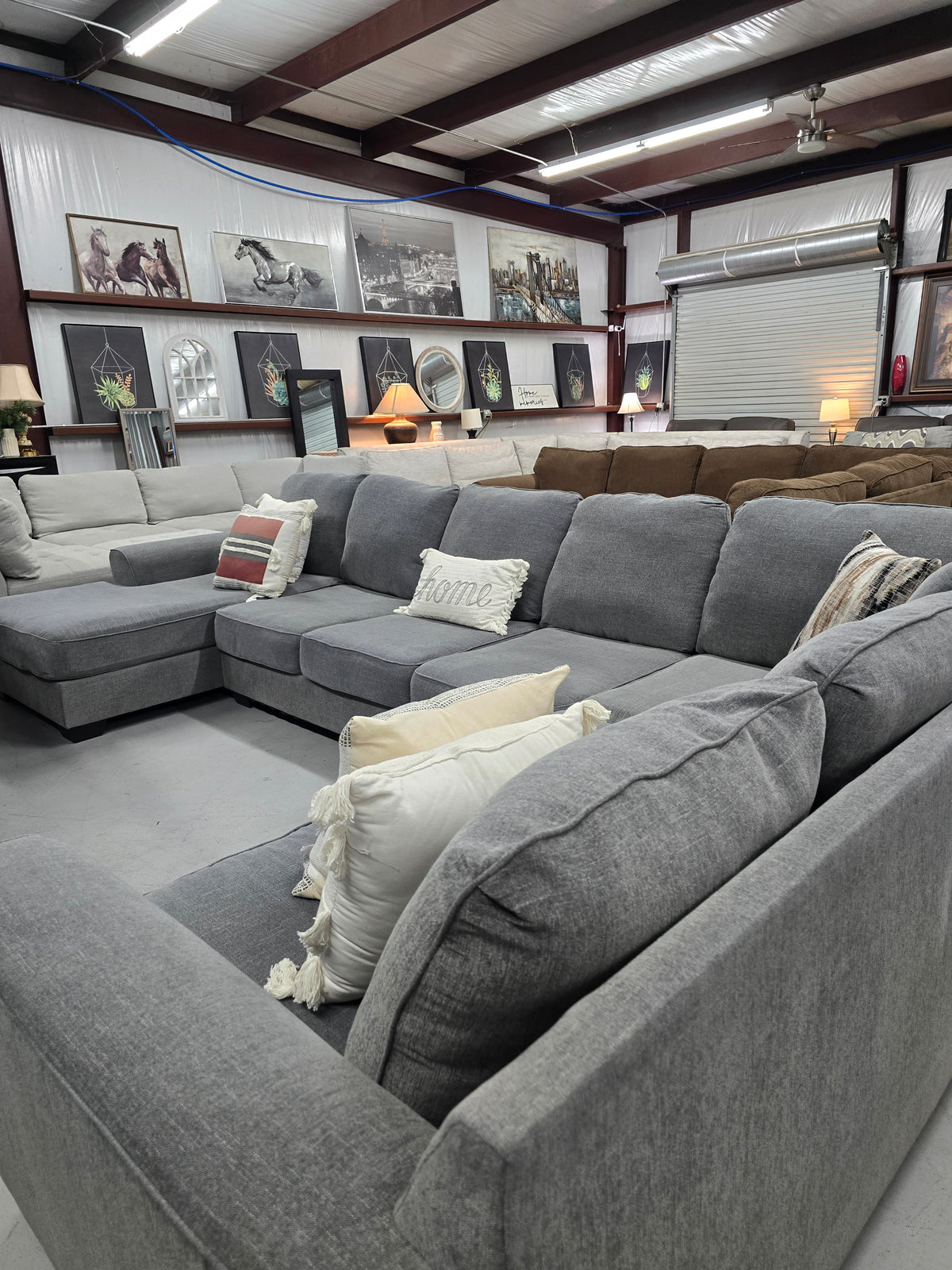 Oversized Ashley Furniture Sectional with Chaise Lounge - D118