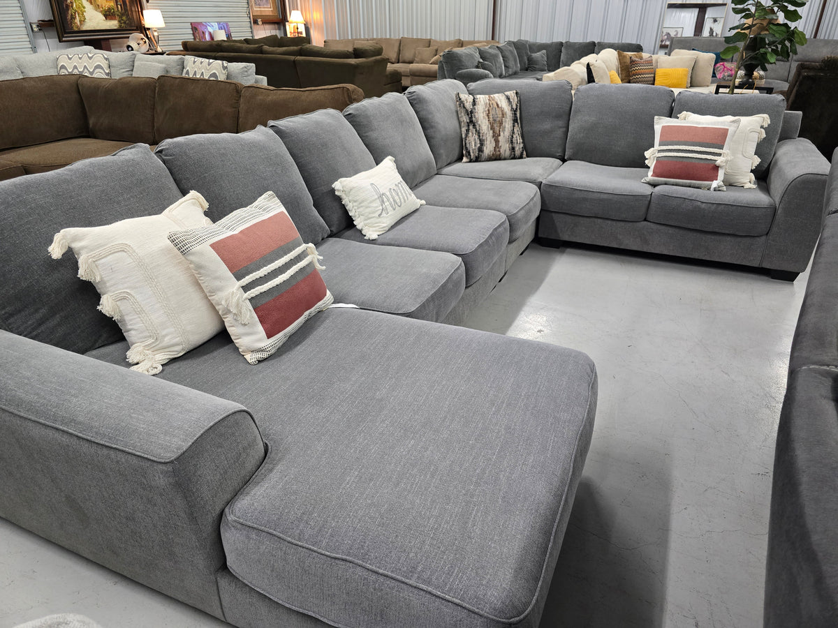 Oversized Ashley Furniture Sectional with Chaise Lounge - D118