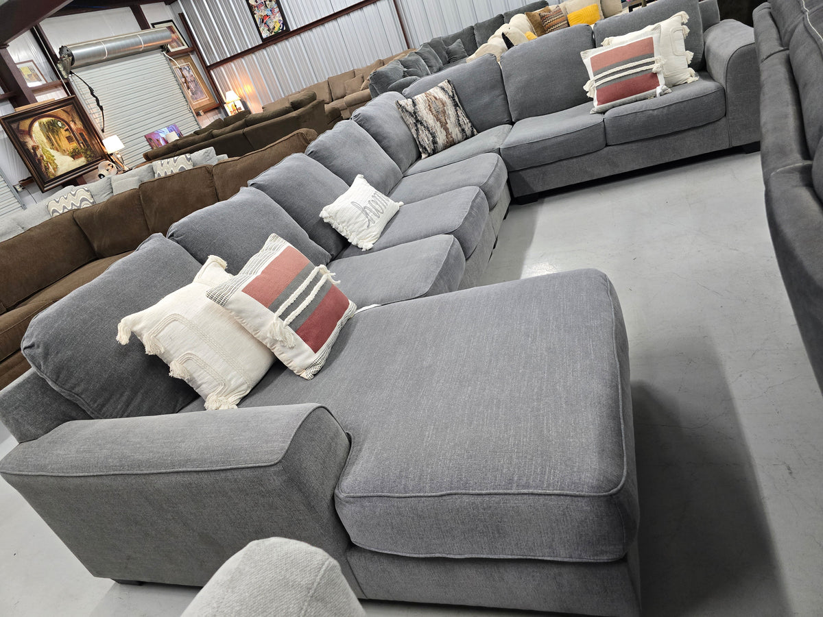 Oversized Ashley Furniture Sectional with Chaise Lounge - D118