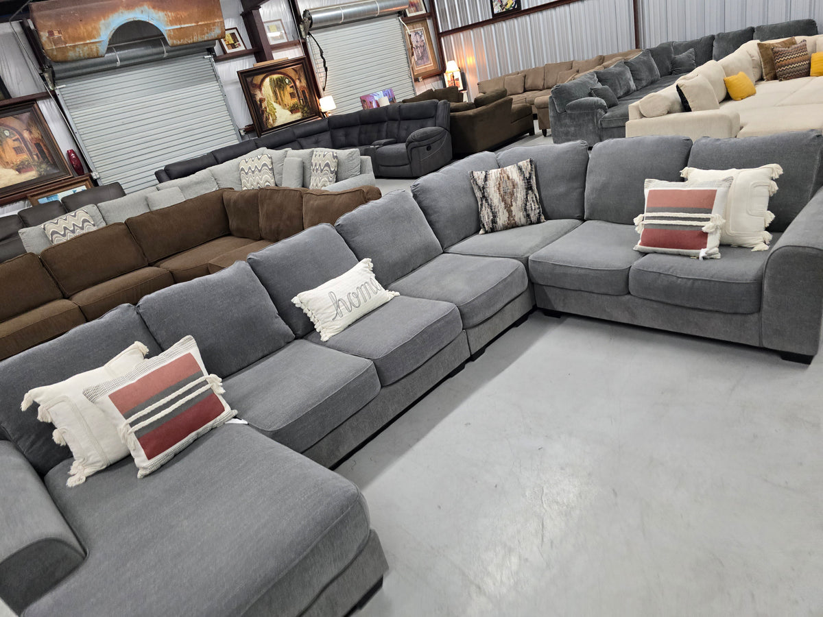Oversized Ashley Furniture Sectional with Chaise Lounge - D118