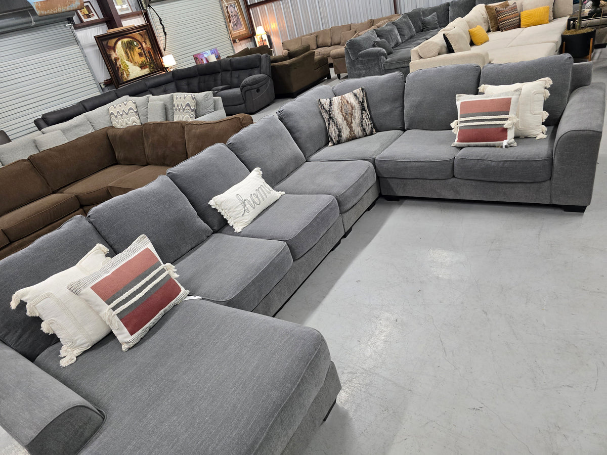 Oversized Ashley Furniture Sectional with Chaise Lounge - D118