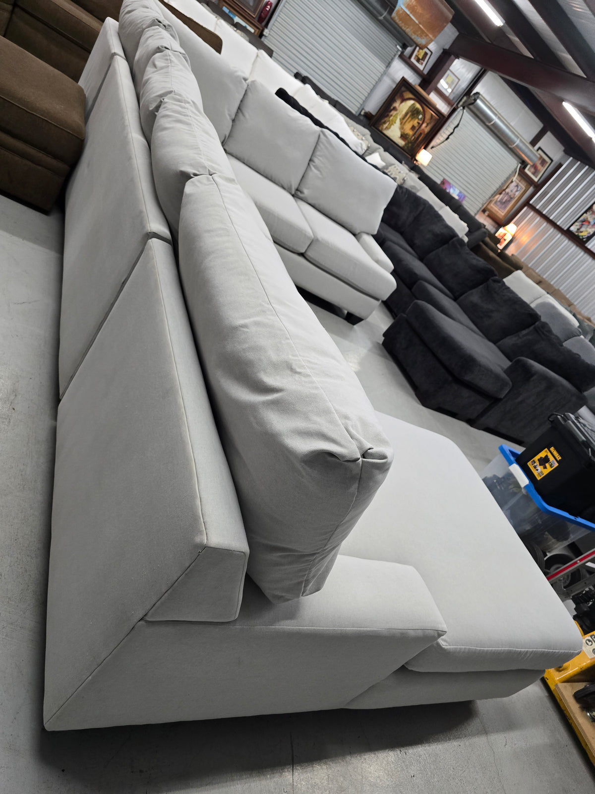 Living Spaces Oversized Light Gray U-Shaped Sectional with Chaise - D121