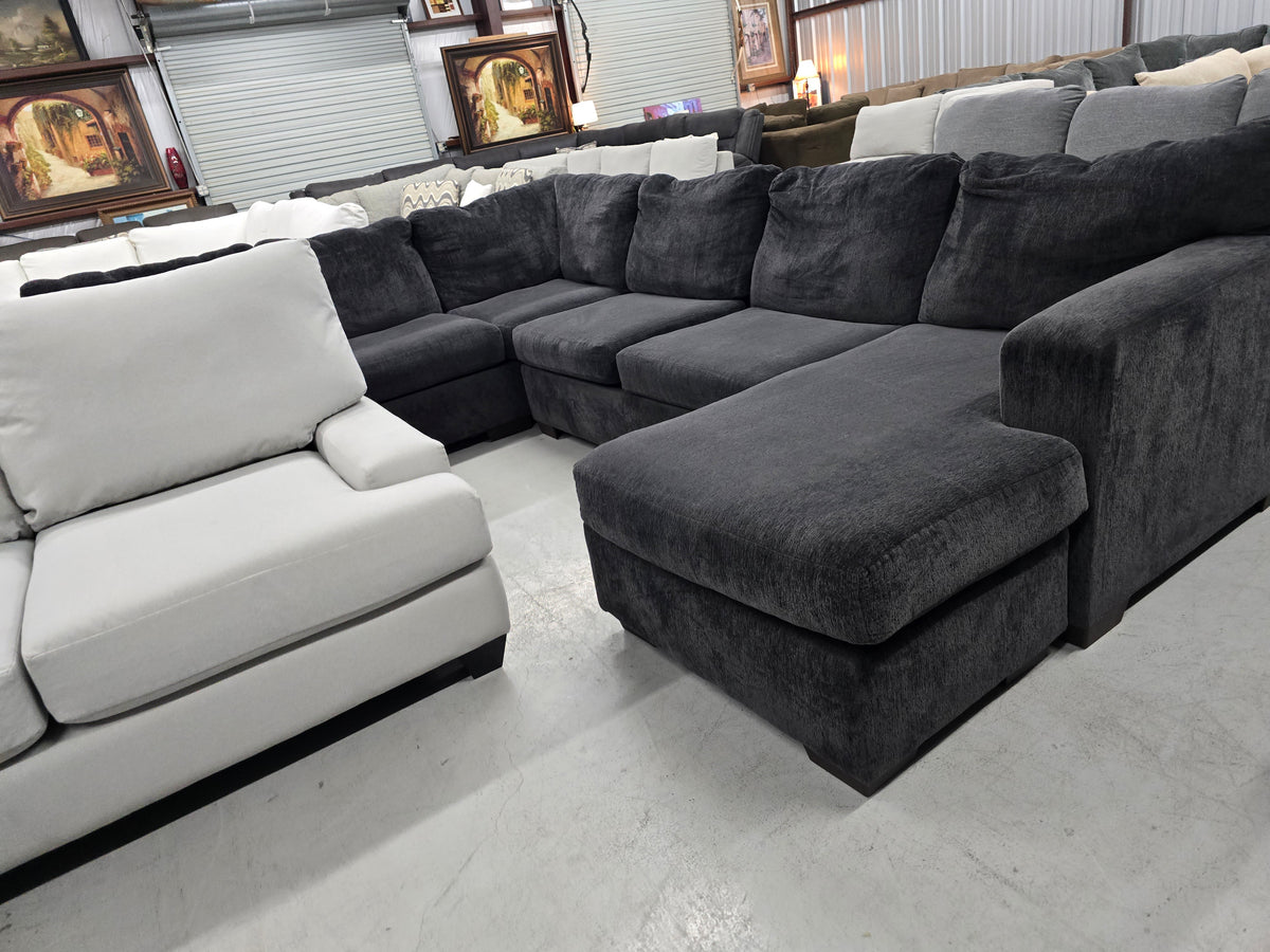 Ashley Furniture Dark Gray U-Shaped Sectional with Reversible Chaise - D122