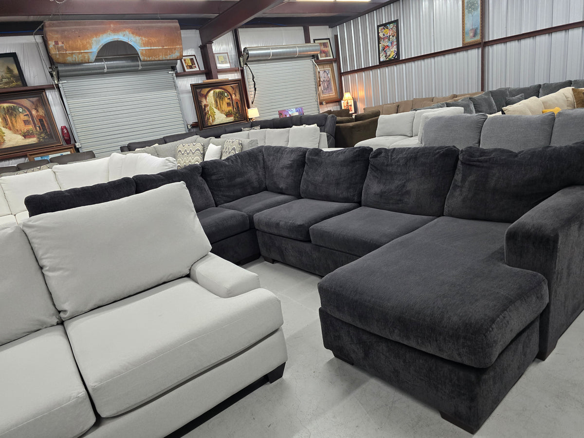 Ashley Furniture Dark Gray U-Shaped Sectional with Reversible Chaise - D122