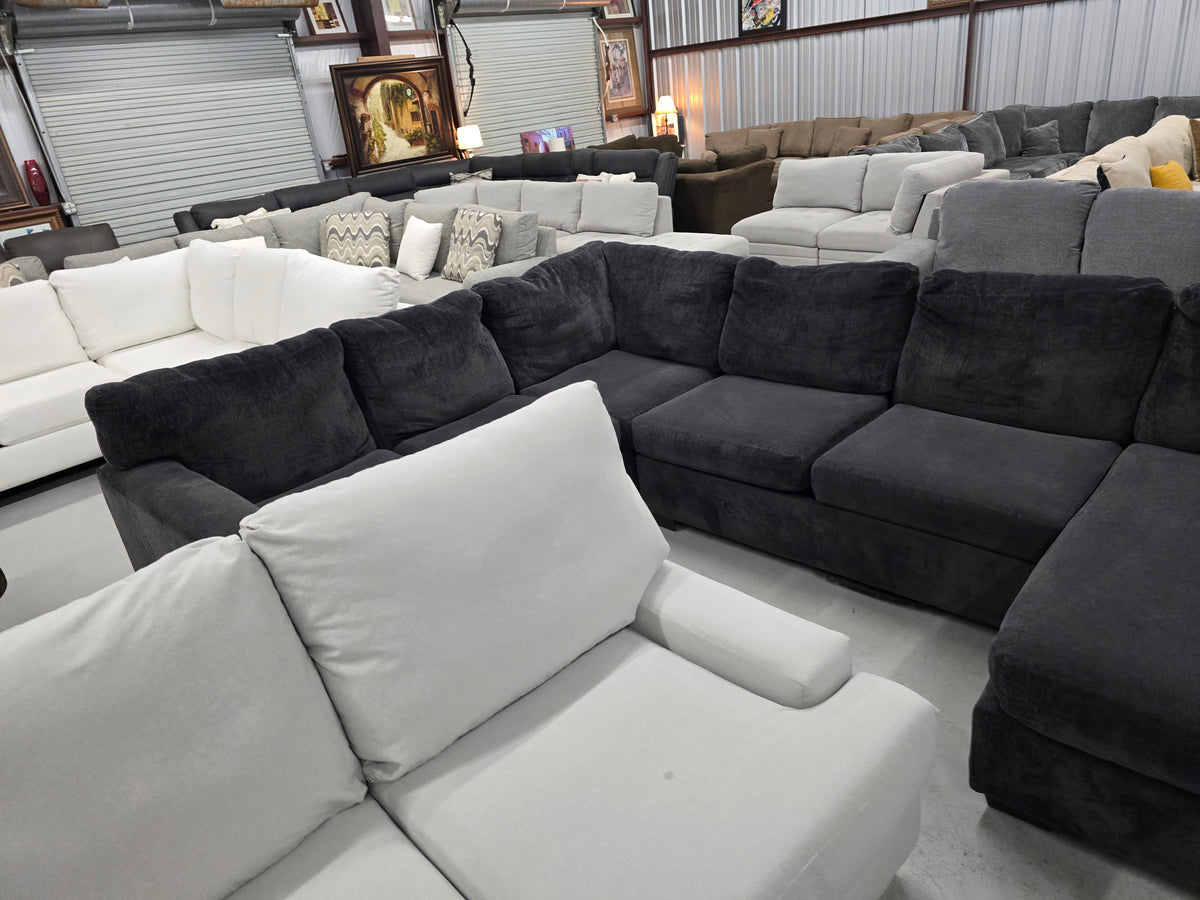 Ashley Furniture Dark Gray U-Shaped Sectional with Reversible Chaise - D122