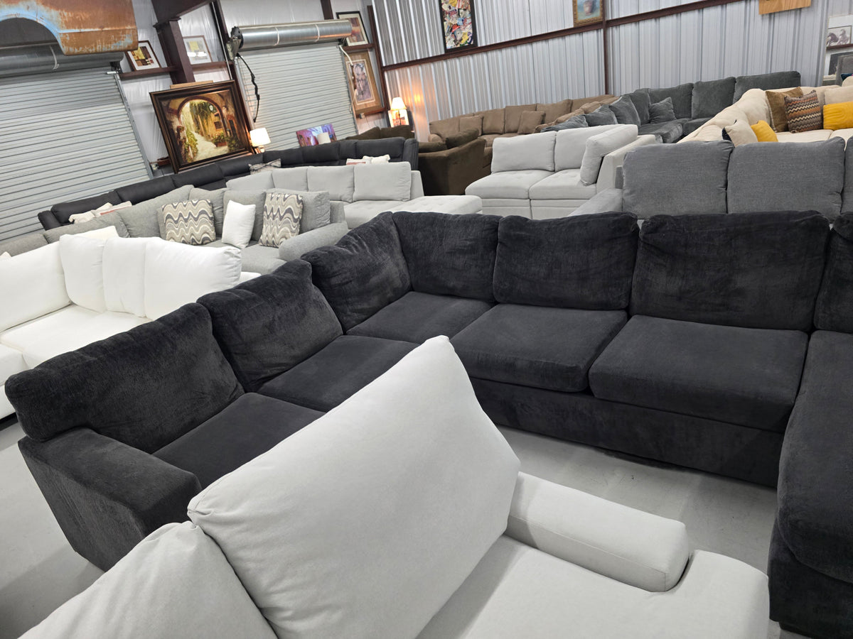 Ashley Furniture Dark Gray U-Shaped Sectional with Reversible Chaise - D122