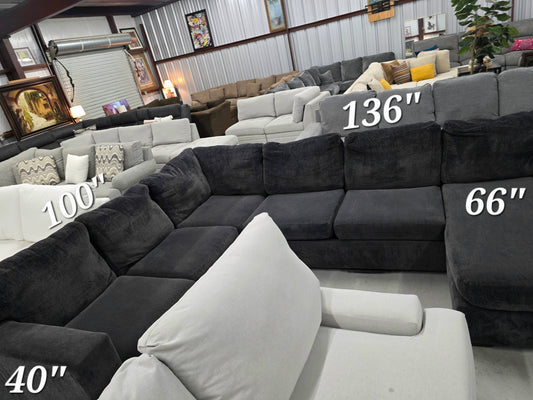 Ashley Furniture Dark Gray U-Shaped Sectional with Reversible Chaise - D122
