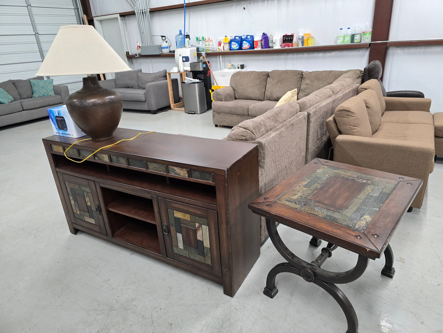 Entertainment stand and side coffee table