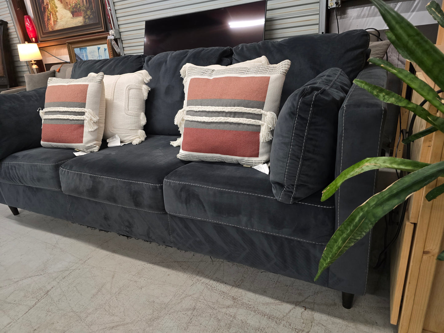 Dark Cozy 3-Seater Couch on sale ✨️ 🚛 FAST SAME DAY DELIVERY! 🚚