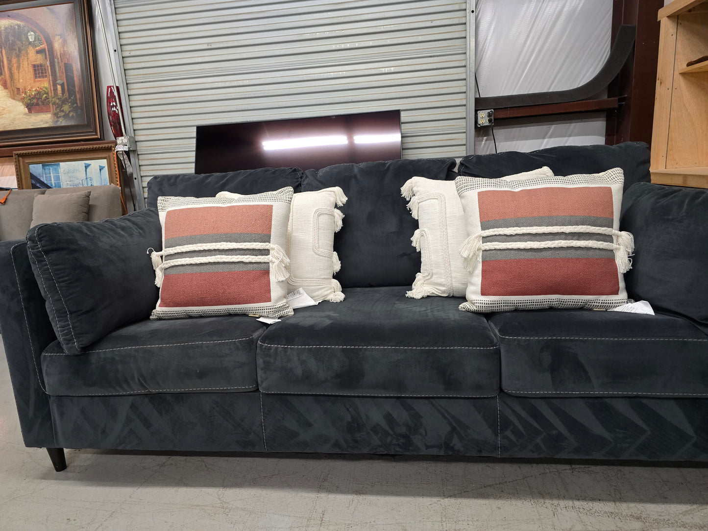 Dark Cozy 3-Seater Couch on sale ✨️ 🚛 FAST SAME DAY DELIVERY! 🚚