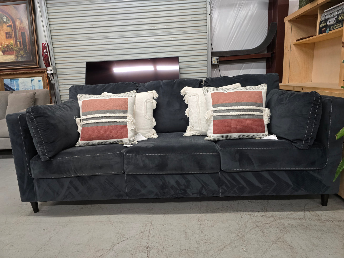 Dark Cozy 3-Seater Couch on sale ✨️ 🚛 FAST SAME DAY DELIVERY! 🚚