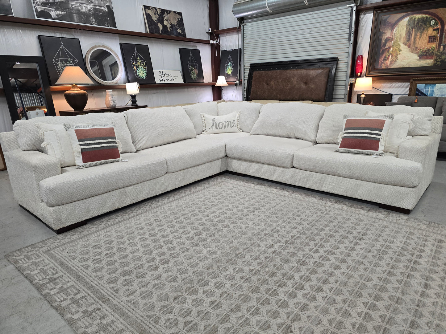 Big Beige Sectional Couch with Deep Seating 🚛 FAST SAME DAY DELIVERY! 🚚