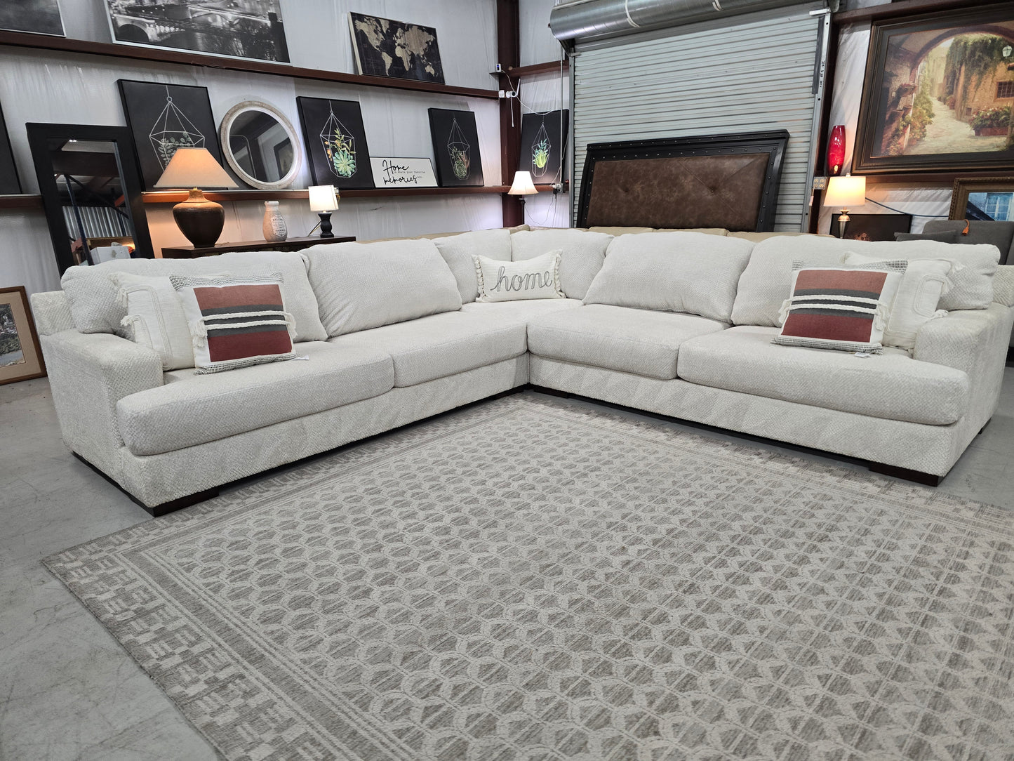 Big Beige Sectional Couch with Deep Seating 🚛 FAST SAME DAY DELIVERY! 🚚