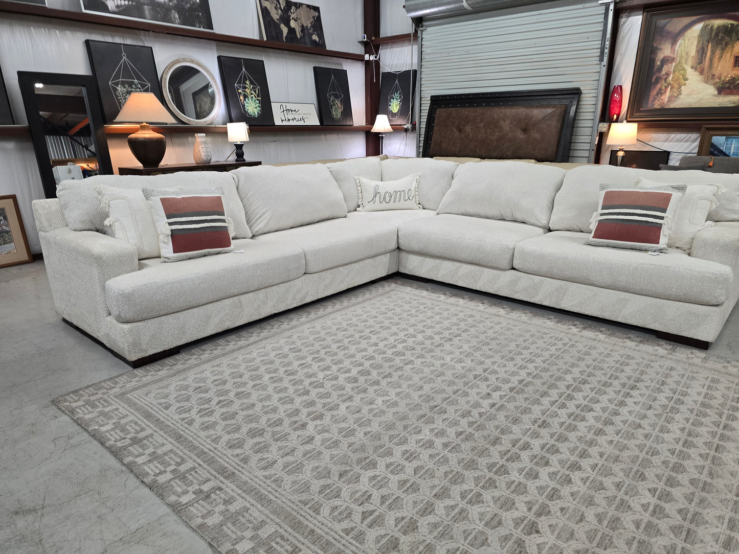Big Beige Sectional Couch with Deep Seating 🚛 FAST SAME DAY DELIVERY! 🚚