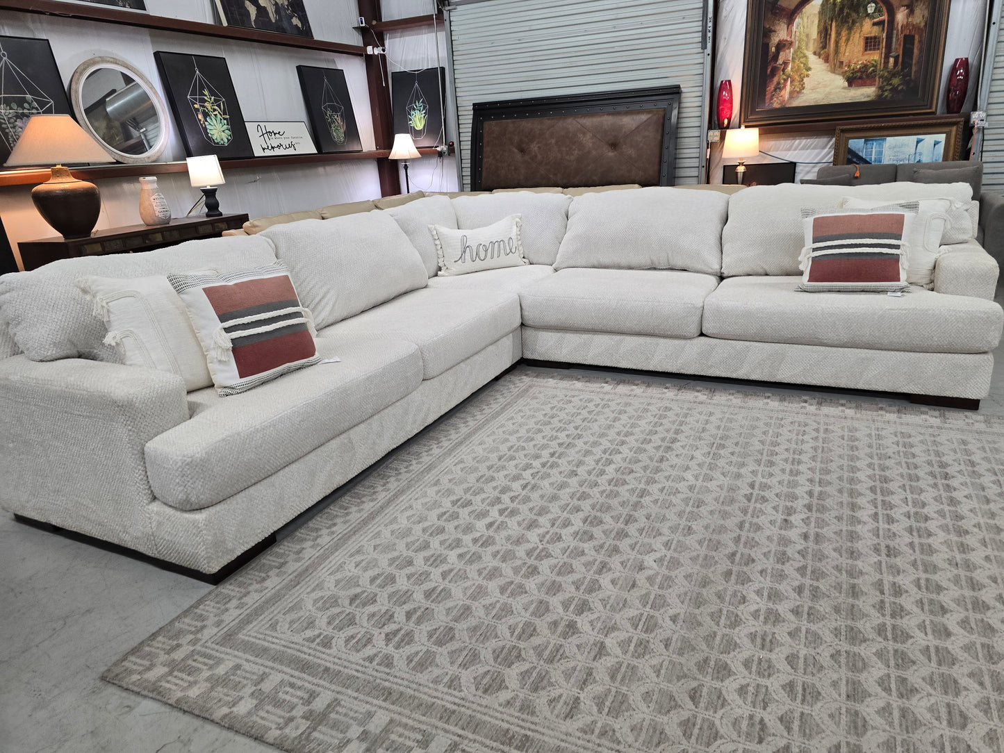 Big Beige Sectional Couch with Deep Seating 🚛 FAST SAME DAY DELIVERY! 🚚