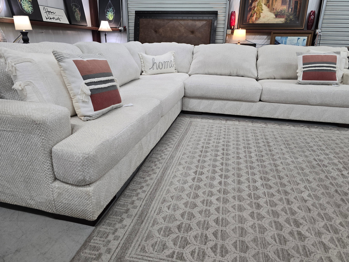 Big Beige Sectional Couch with Deep Seating 🚛 FAST SAME DAY DELIVERY! 🚚