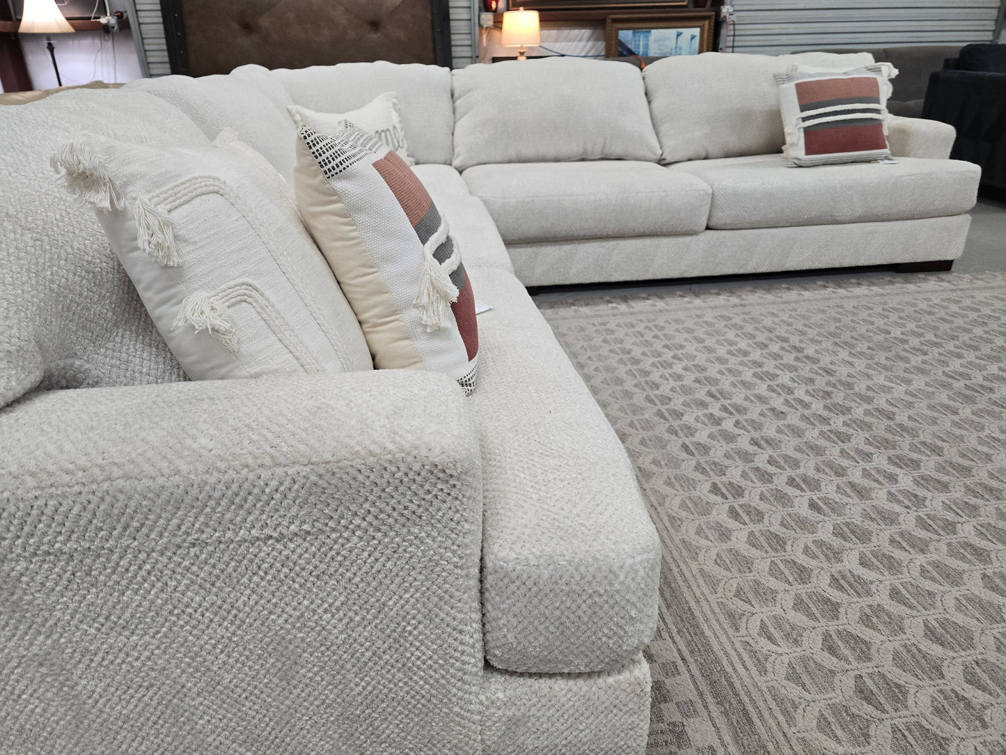 Big Beige Sectional Couch with Deep Seating 🚛 FAST SAME DAY DELIVERY! 🚚