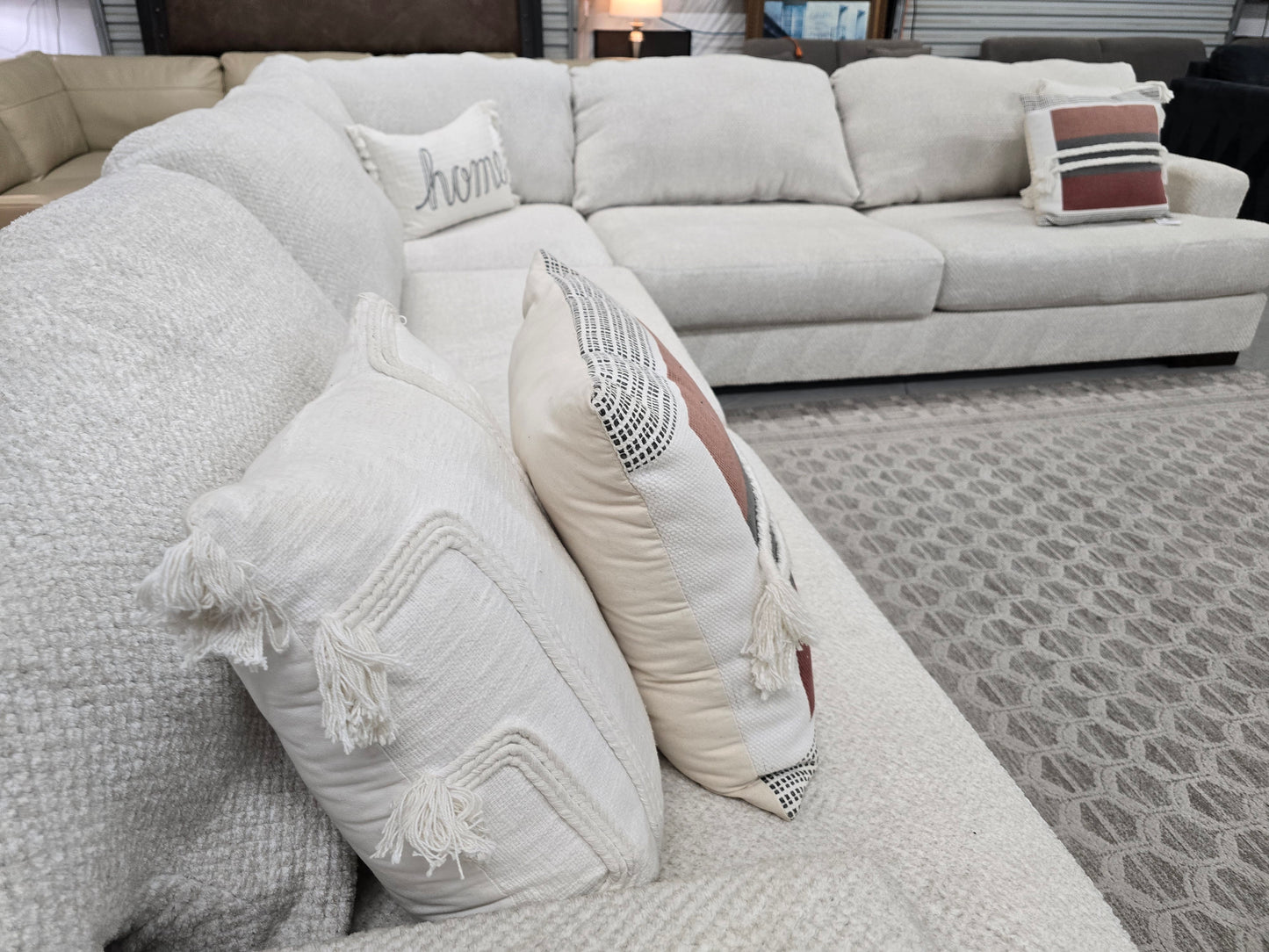 Big Beige Sectional Couch with Deep Seating 🚛 FAST SAME DAY DELIVERY! 🚚