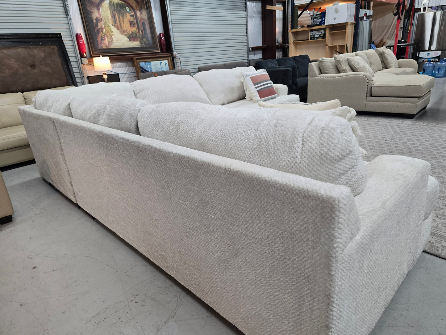 Big Beige Sectional Couch with Deep Seating 🚛 FAST SAME DAY DELIVERY! 🚚