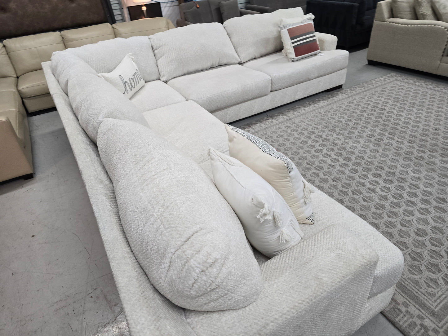 Big Beige Sectional Couch with Deep Seating 🚛 FAST SAME DAY DELIVERY! 🚚
