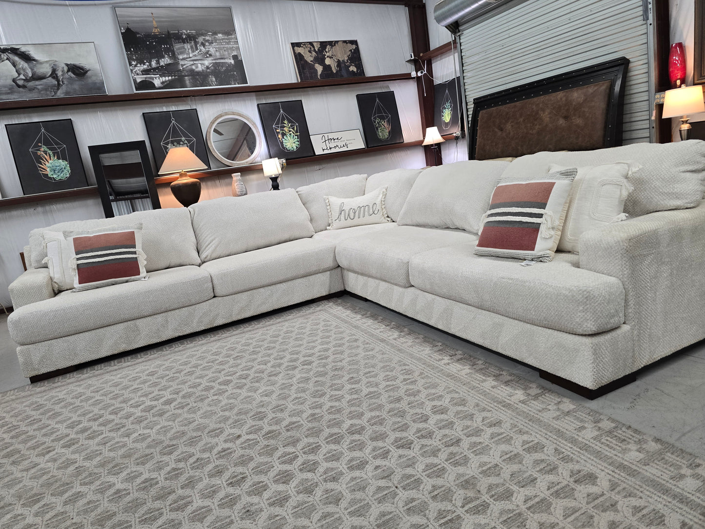 Big Beige Sectional Couch with Deep Seating 🚛 FAST SAME DAY DELIVERY! 🚚