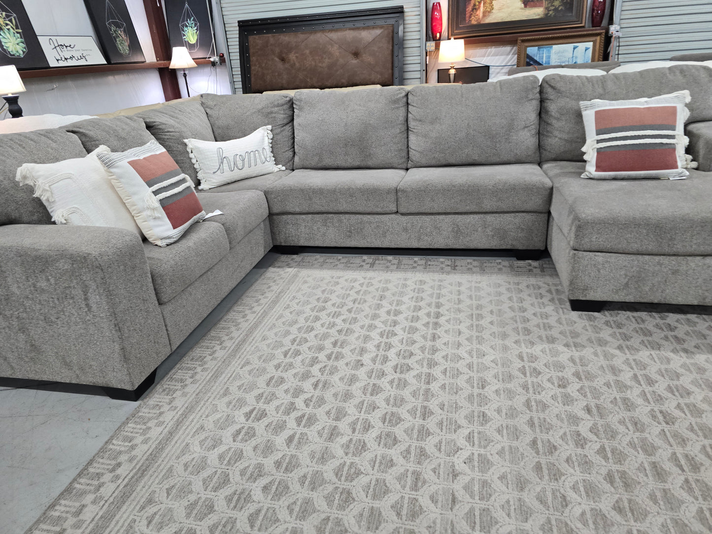 U-SHAPED GRAY SECTIONAL COUCH WITH 🚛 FAST SAME DAY DELIVERY! 🚚