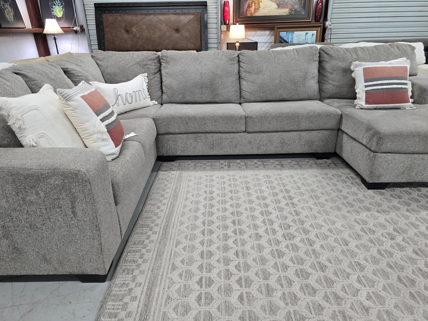 U-SHAPED GRAY SECTIONAL COUCH WITH 🚛 FAST SAME DAY DELIVERY! 🚚