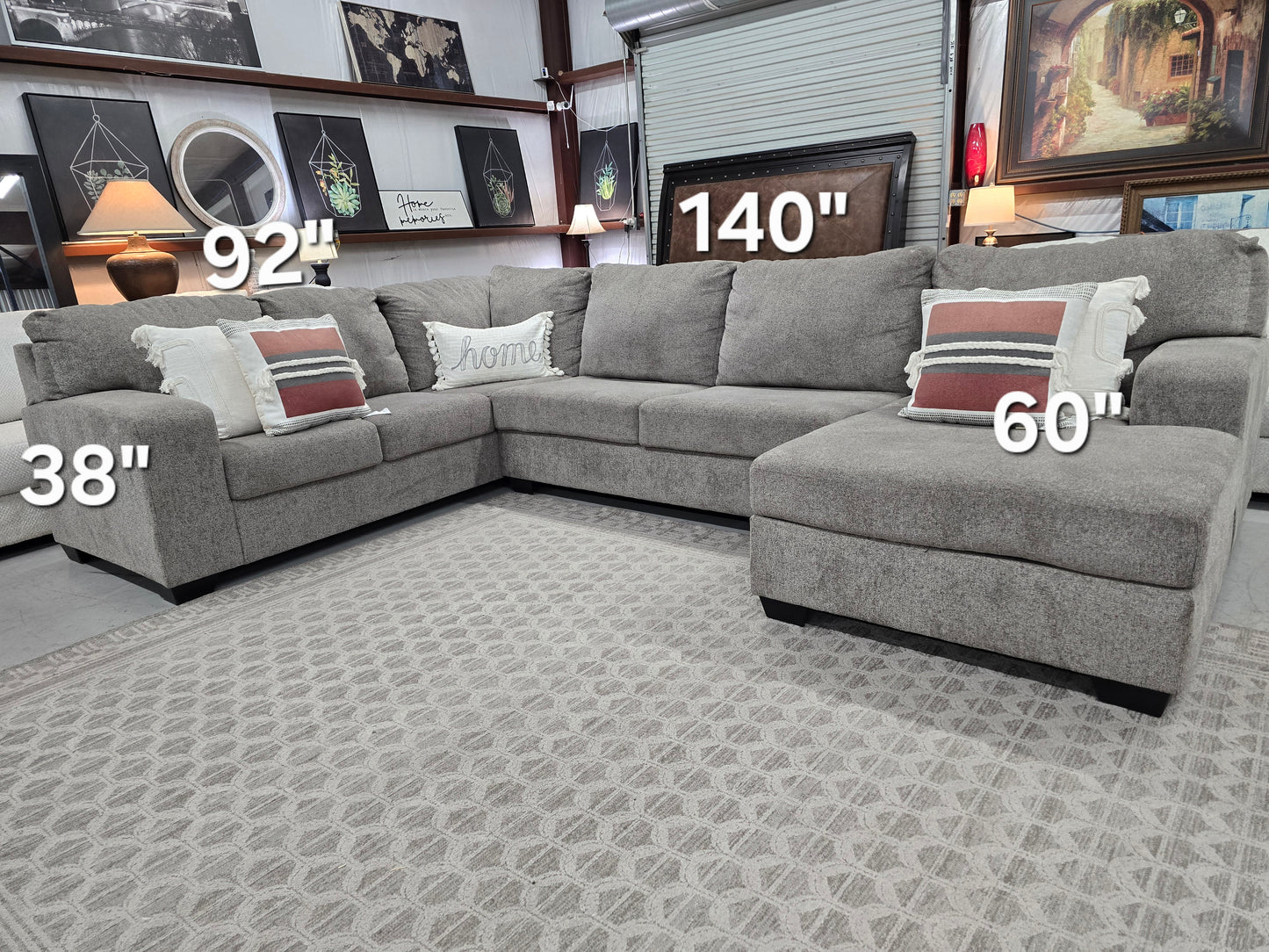 U-SHAPED GRAY SECTIONAL COUCH WITH 🚛 FAST SAME DAY DELIVERY! 🚚