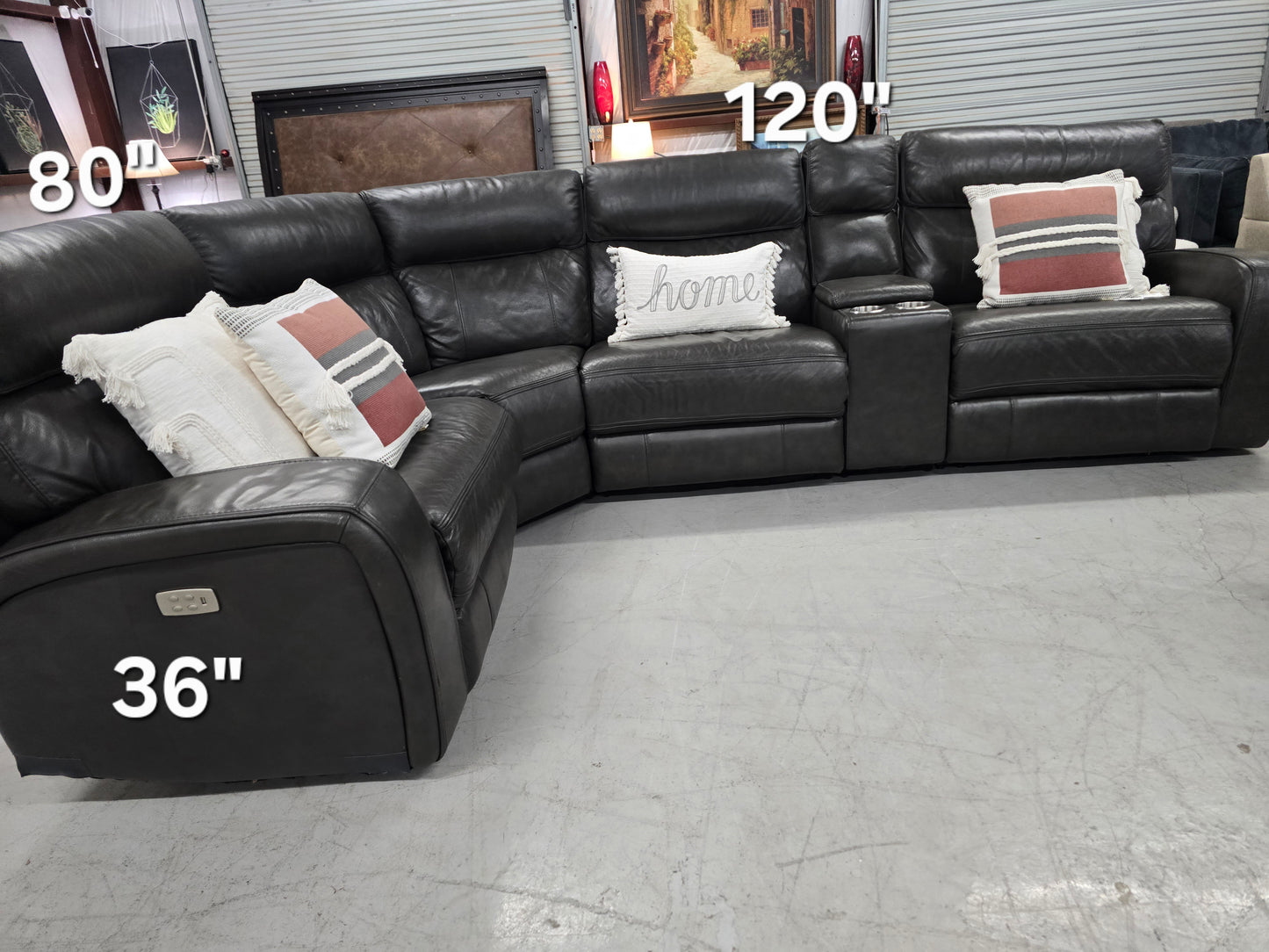 Power Reclining Leather Sectional Couch 🚛 FAST SAME DAY DELIVERY! 🚚