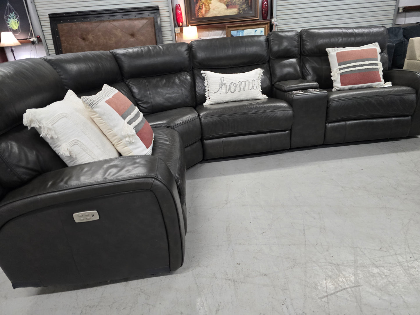 Power Reclining Leather Sectional Couch 🚛 FAST SAME DAY DELIVERY! 🚚