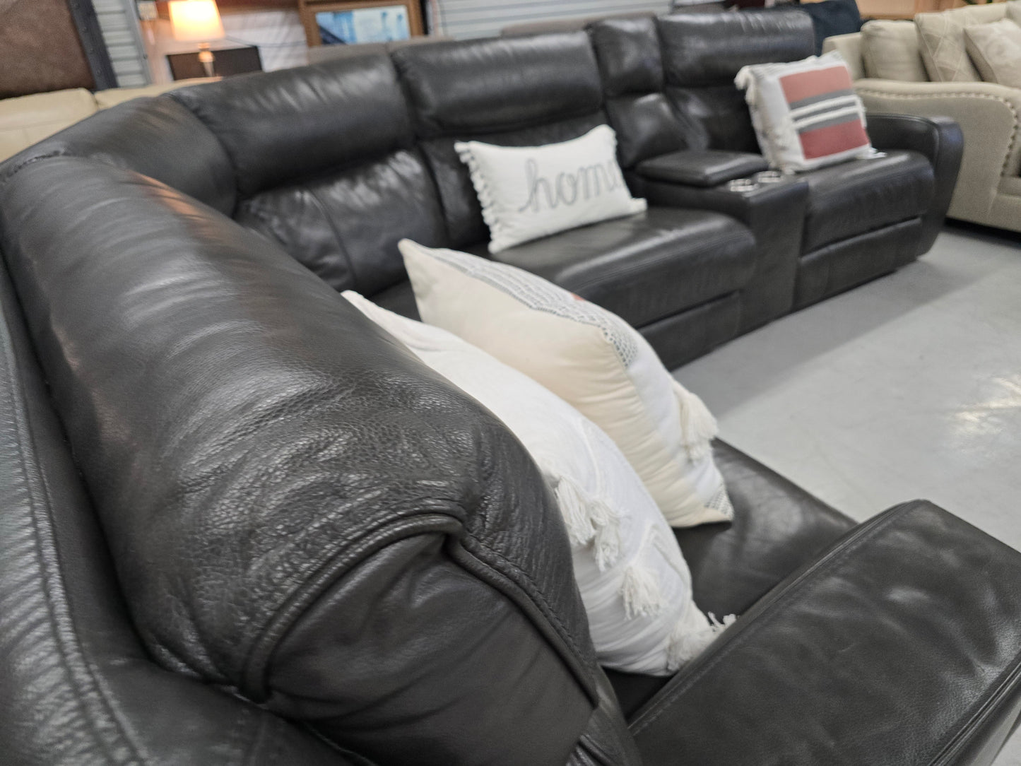 Power Reclining Leather Sectional Couch 🚛 FAST SAME DAY DELIVERY! 🚚