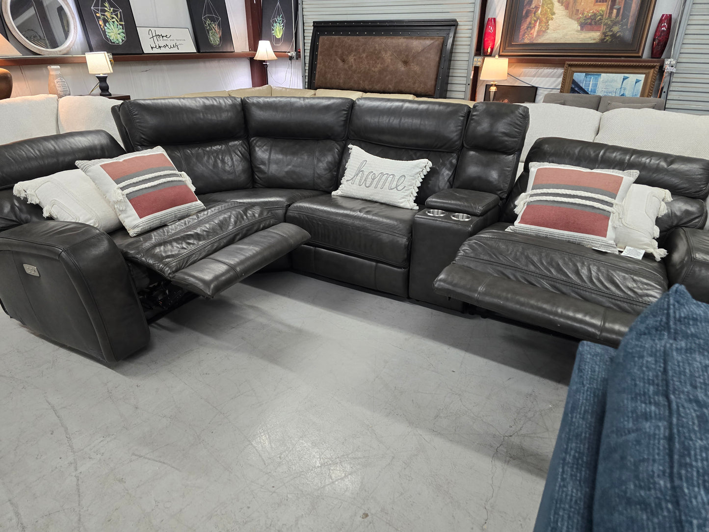 Power Reclining Leather Sectional Couch 🚛 FAST SAME DAY DELIVERY! 🚚