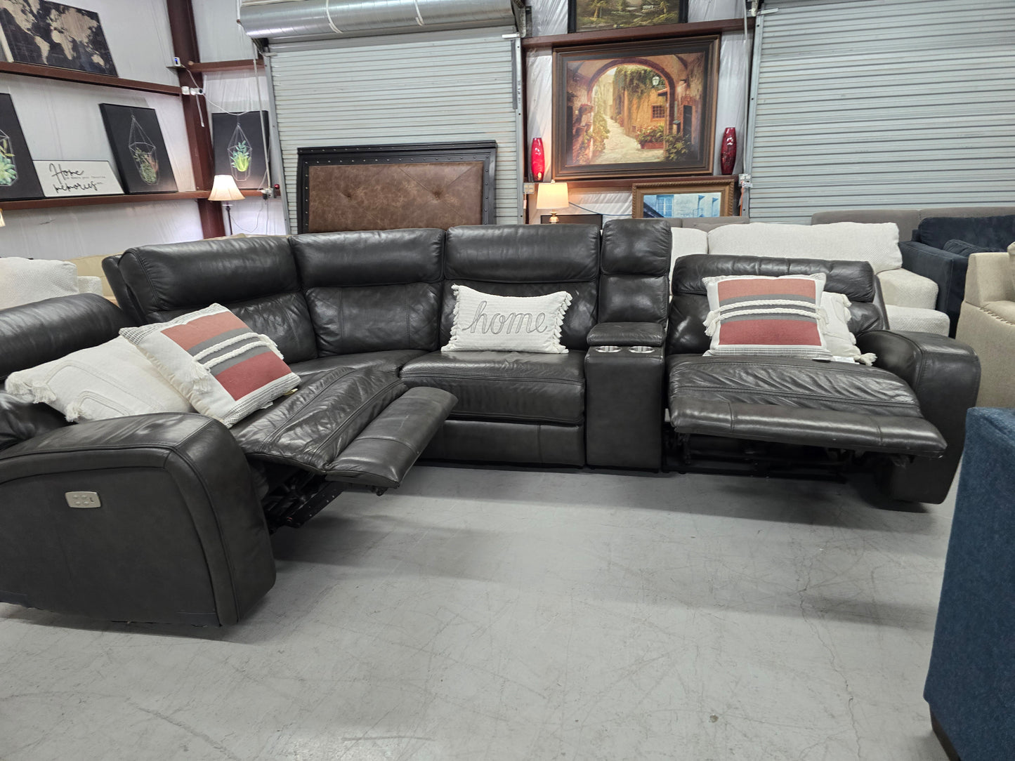 Power Reclining Leather Sectional Couch 🚛 FAST SAME DAY DELIVERY! 🚚
