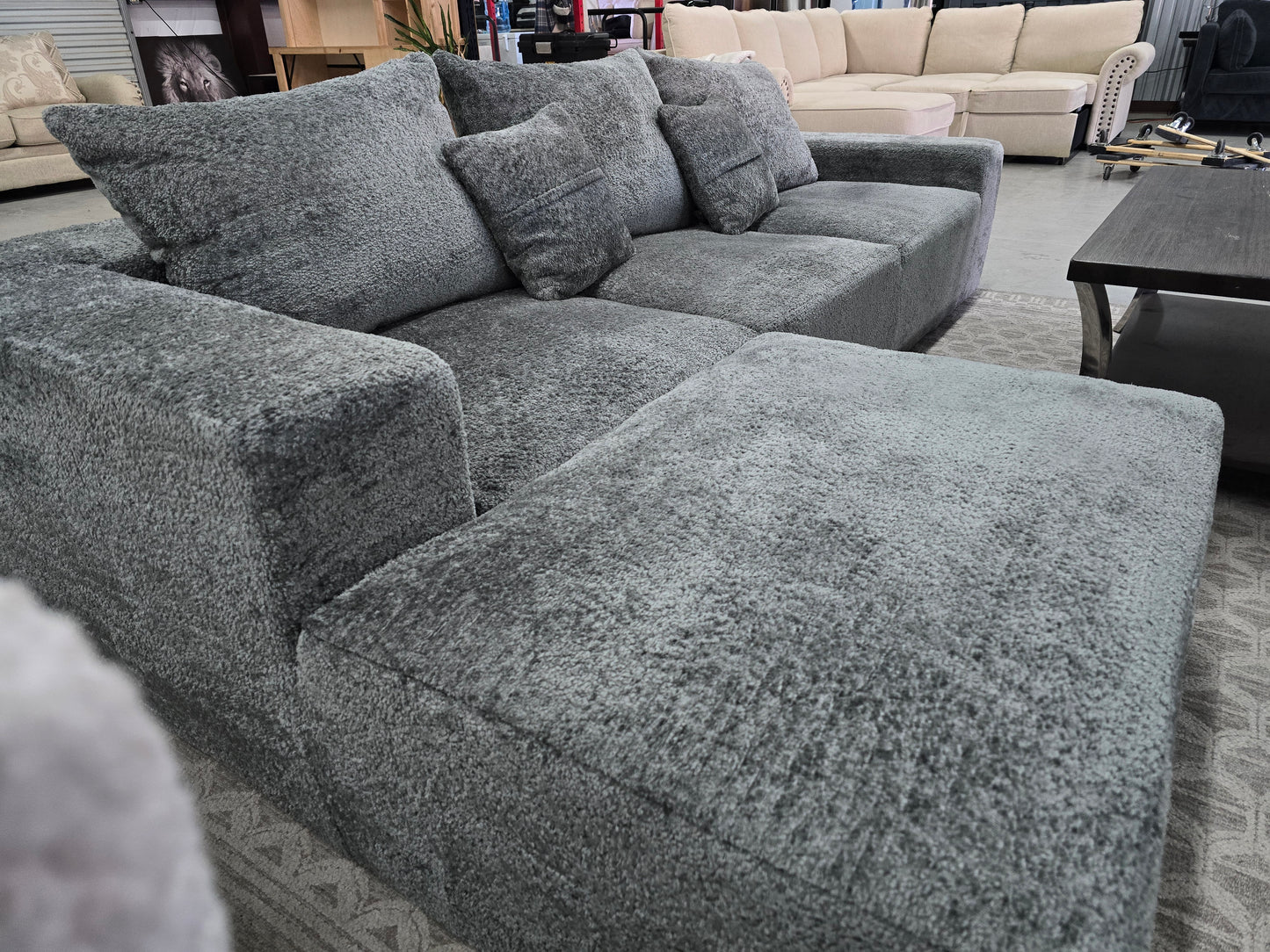 Gray L-Shaped Sectional Couch