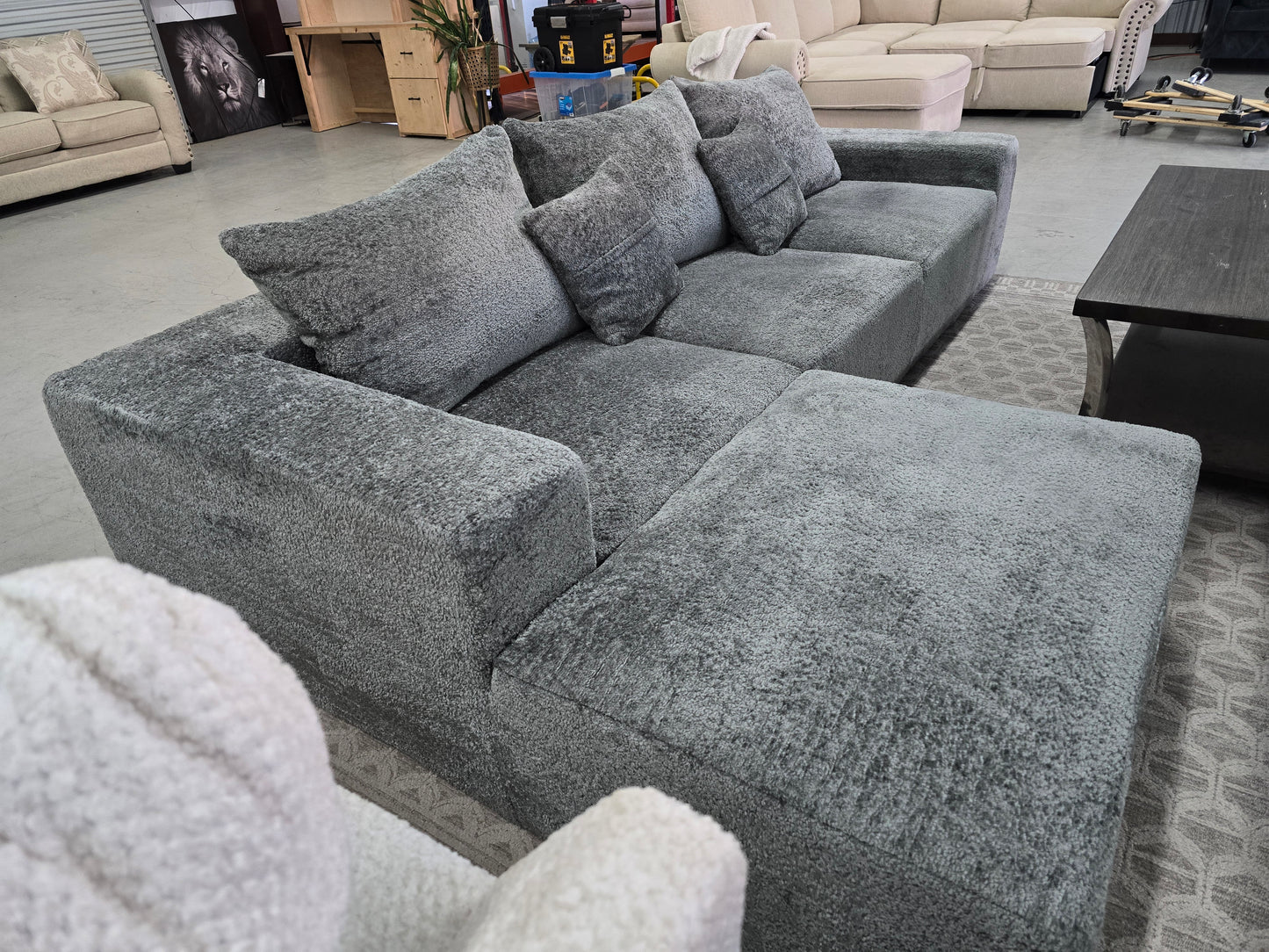 Gray L-Shaped Sectional Couch