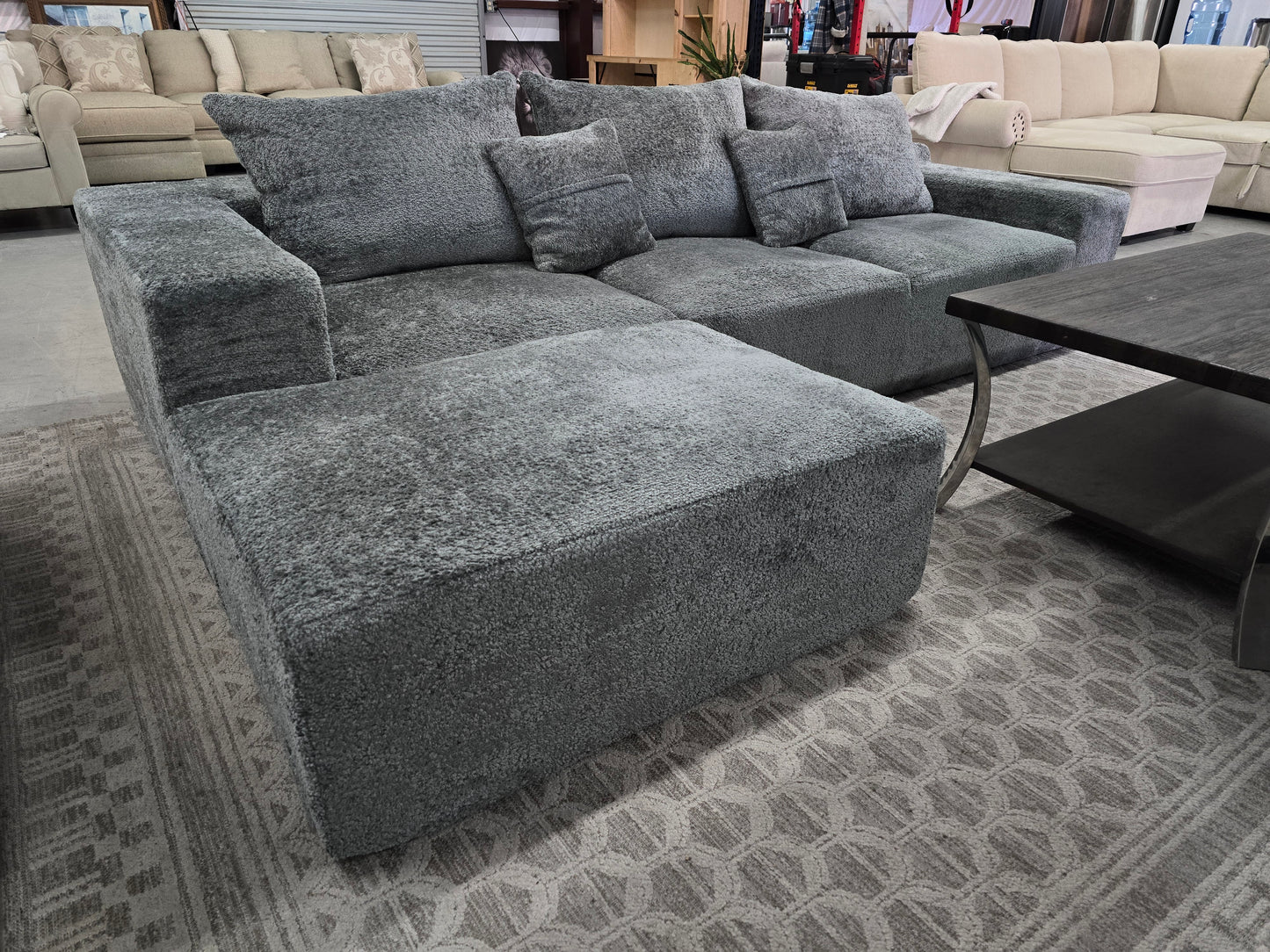 Gray L-Shaped Sectional Couch